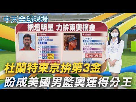 【中天全球現場日報】杜蘭特東京拚第3金 盼成美國男籃奧運得分王｜趕不上奧運首戰?布克:會搭第一班飛機到日本@中天新聞 20210721