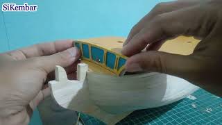 H.M.S Peregrine galley dari stik es krim dan kayu balsa