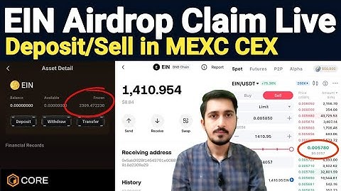 Einstein EIN Airdrop Claim & Deposit in MEXC Exchange Step-By-Step Full Process