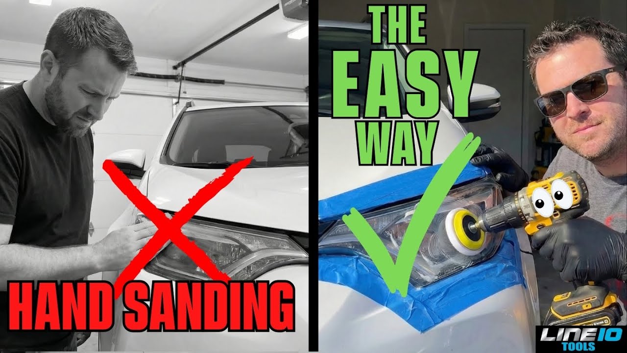 Restore Car Headlights in 10 Mins with your Drill (No Hand Sanding)