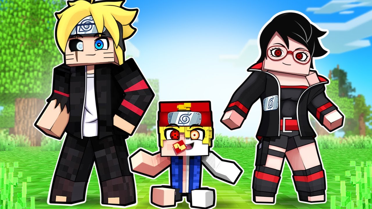 O FILHO de BORUTO e  SARADA Virou OTSUTSUKI no NARUTO Minecraft