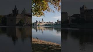 Charming Prague Castle Reflection on Vltava River #castle #nature #river