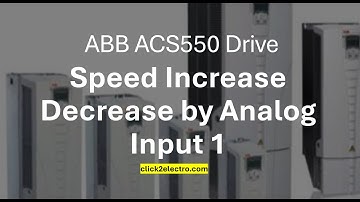 ABB ACS550 drive speed reference from analog input parameter & programming