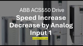 ABB ACS550 drive speed reference from analog input parameter & programming