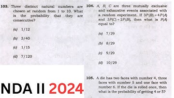 NDA II 2024//SETA//Q103, 104, 105//Three distinct natural numbers are chosen at random from 1 to 10