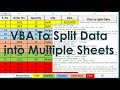 VBA to Split data into multiple sheets - Advance VBA Tutorial by Exceldestination