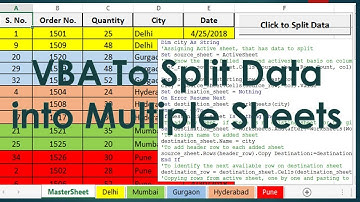 VBA to Split data into multiple sheets - Advance VBA Tutorial by Exceldestination