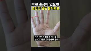 조만간 큰 횡재수 들어오는 손금 !! #shorts