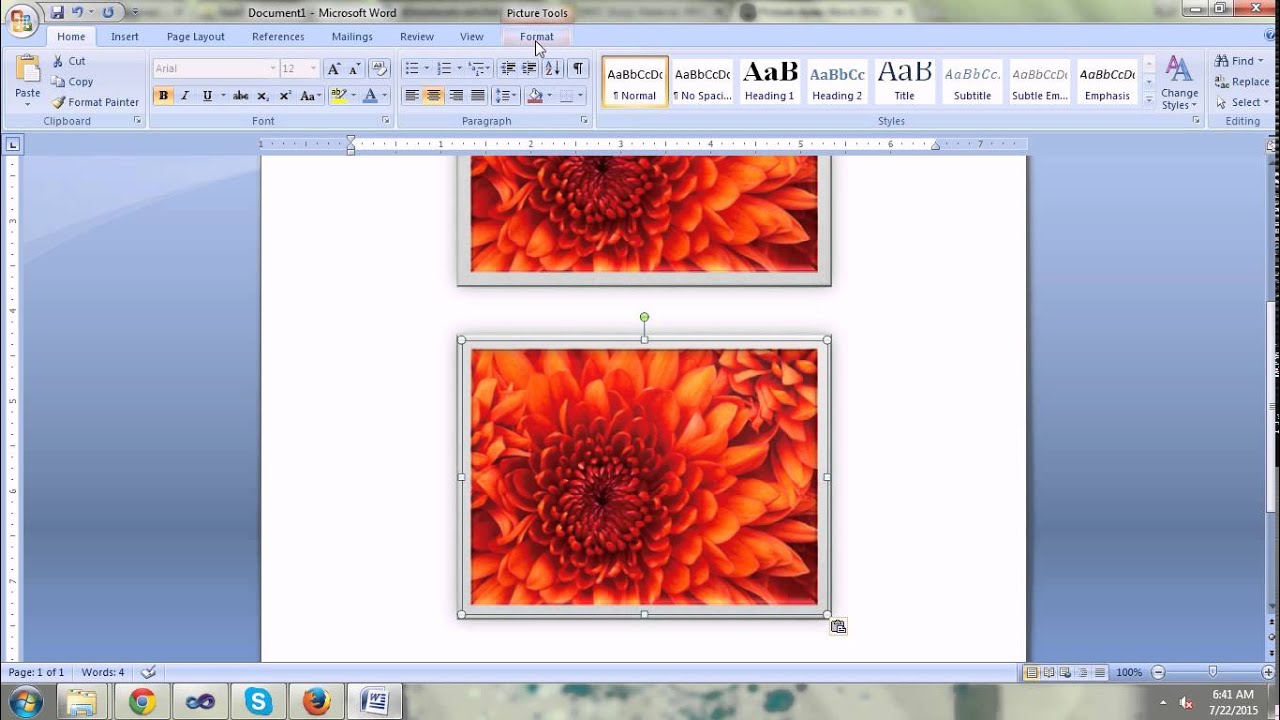 Picture styles in word - YouTube