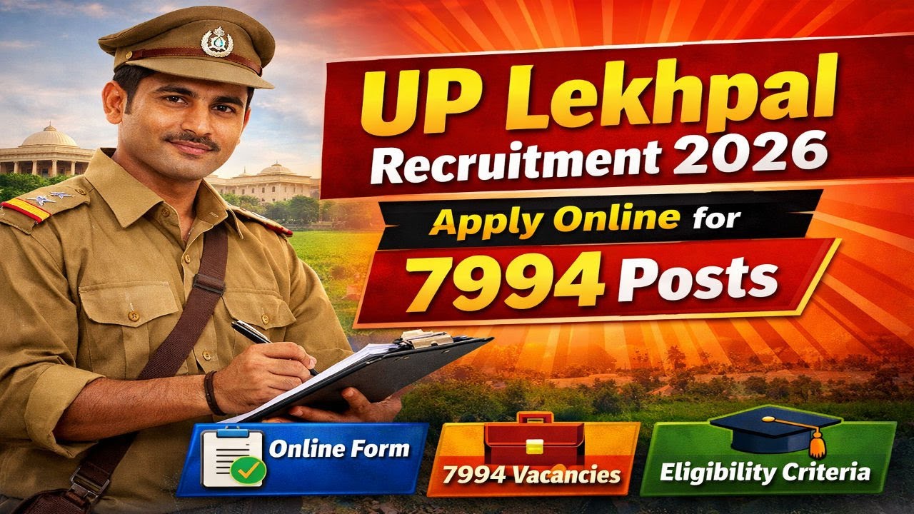 UP Lekhpal Recruitment 2026 - Apply Online for 7994 Posts/ UPSSSC New Vacancy 2026 