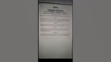 B.Sc 1st sem Mathematics Syllabus 2025 Integral Calculus  # @studybyshivangi #mathematics #msu