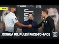 Anthony Joshua & Kubrat Pulev Face-Off, Exchange Respectful Handshake Afterwards