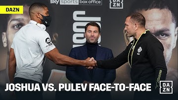 Anthony Joshua & Kubrat Pulev Face-Off, Exchange Respectful Handshake Afterwards