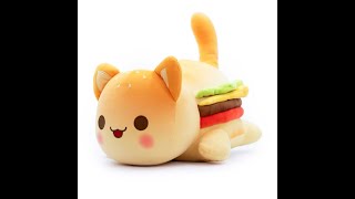 Hamburger cat stuffed animal plush toy