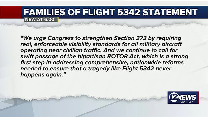 Reaction to defense bill that could undo air safety reforms after Flight 5342