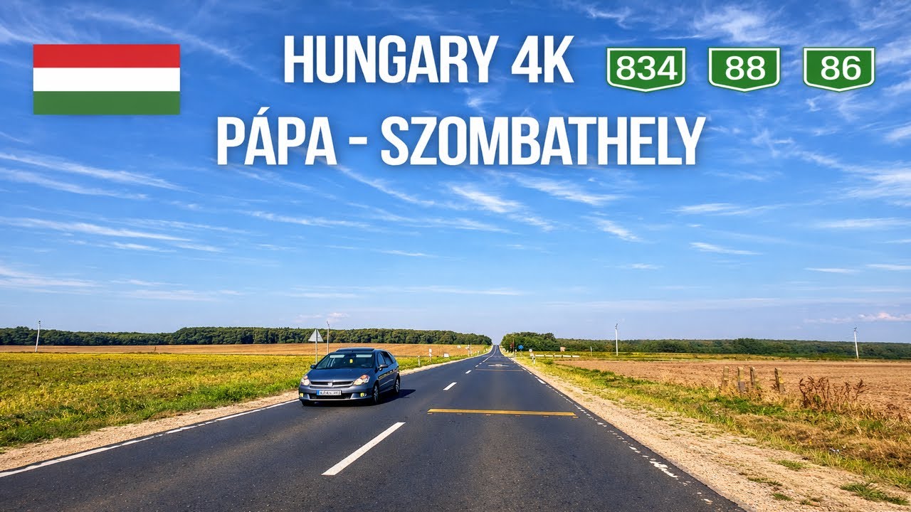🚗 Real-Time Driving in Hungary 🇭🇺 | Pápa to Szombathely (Relaxing Road Trip)