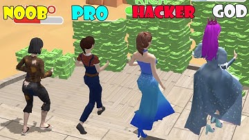 NOOB vs PRO vs HACKER vs GOD - Money Run 3D!