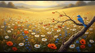 Bluebird in Spring Meadow | Frame TV Art No Sound 🕊️ 無音 風景画 スクリーンセーバー (2H)