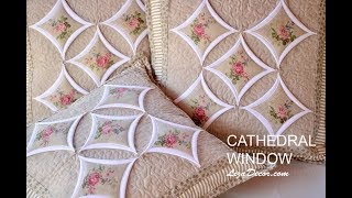 Patchwork tutorial Cathedral Window - Chrámová okna LizaDecor