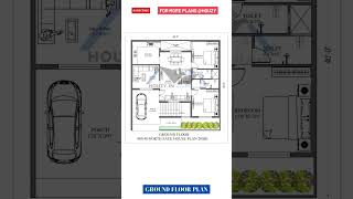 40x40 Feet North Facing House Plan 2bhk #houzy #40x40houseplan #floorplan #northfacinghouse #2bhk