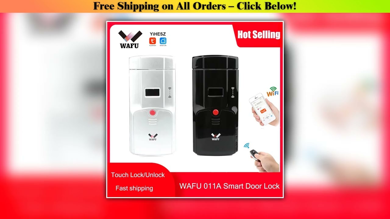 WAFU 011A Door Lock Tuya Wifi Smart Lock Bluetooth Password Fingerprint Locks Touch Keyless Door