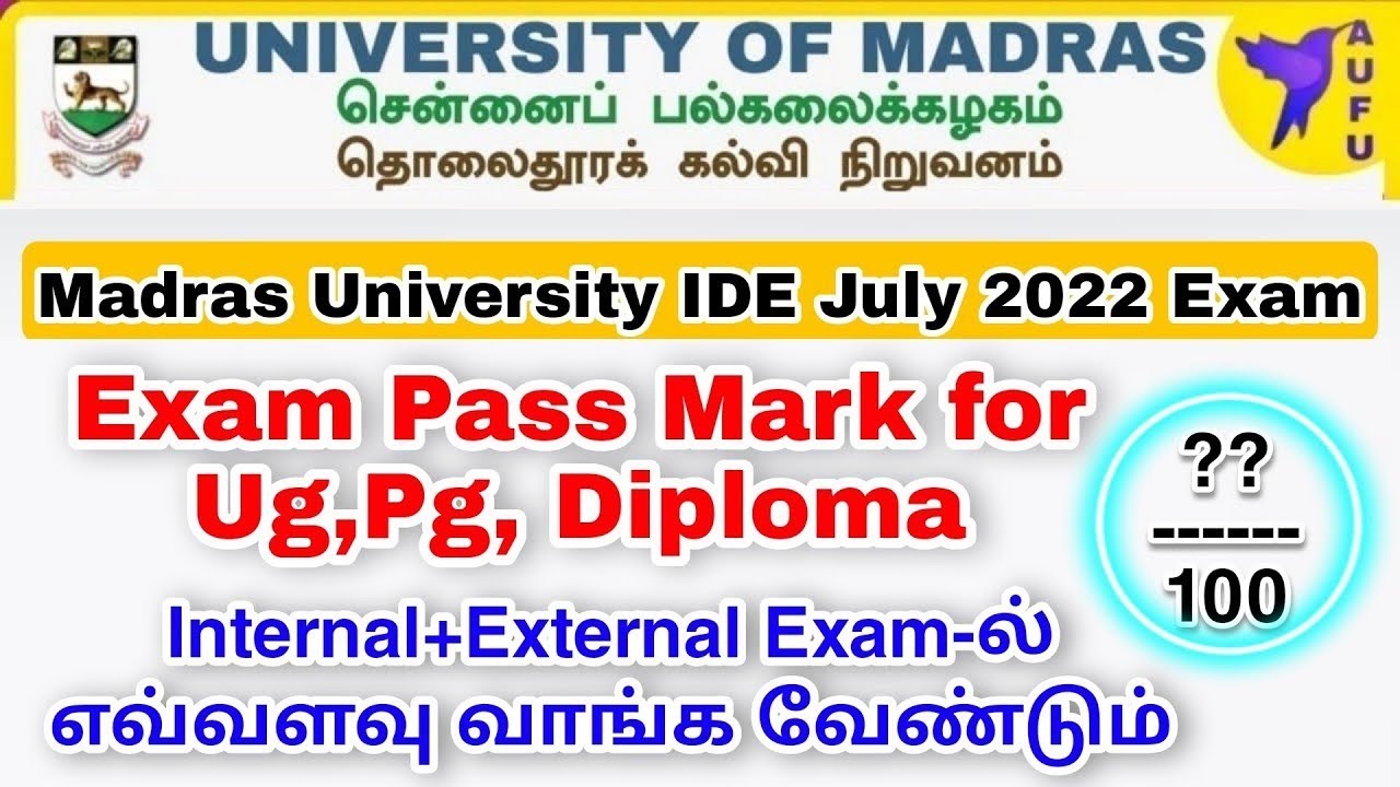Madras University IDE Exam Pass Mark Details For All UG And PG YouTube madras-university-ide-exam-pass-mark-details-for-all-ug-and-pg-youtube