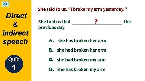 Direct & Indirect Speech Quiz 1 | Direct & indirect speech by Quality Education