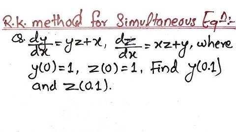 Runge Kutta Method for simultaneous two equation