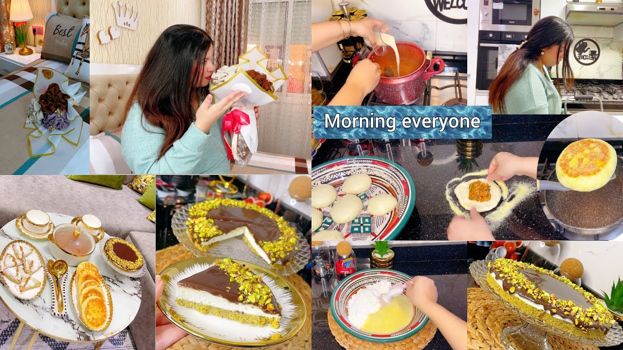 روتين بديتو من صباح فحئت🎁ماما بهديه تشيز كيك شكولاتا دبي🍫بطبوط معمر بالكفتة