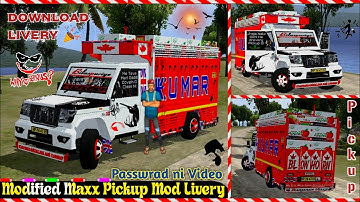 New Modified Bolero Maxx Pickup Mod | Livery |  | Full Modifaed Livery Mod |  #bussid #boleromod