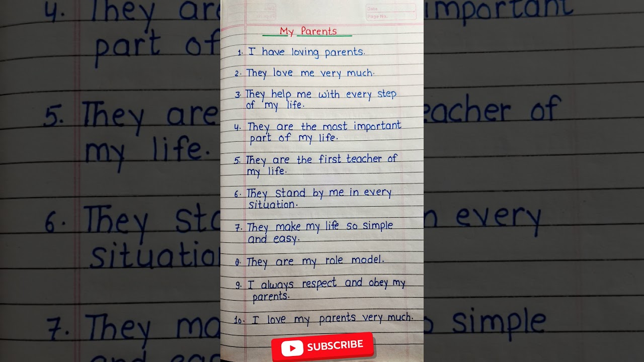 10 Lines On My Parents In English | My Parents Essay 