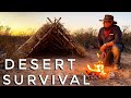 Making a Primitive Shelter - Desert Survival, Bushcraft Shelter