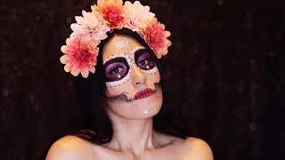 MAQUILLAJE DE CATRINA MEXICANA GLAM CON PEDRERÍA FÁCIL principiantes ♥ ILSE GOMEZ