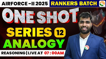 Reasoning One Shot -11 | Analogy  | Airforce Complete Reasoning | Airforce Reasoning Classes