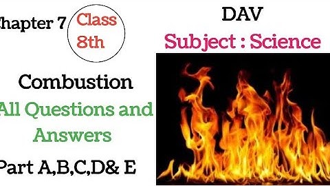 DAV | Class 8th | Combustion | Chapter 7 | Questions and answers | Science