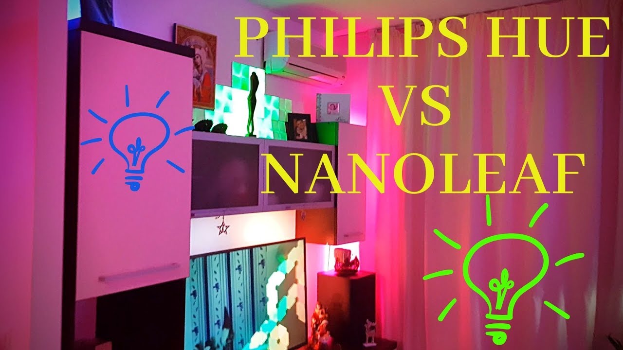 Mary astronaut Bulk Philips Hue VS Nanoleaf | Philips Hue versus Nanoleaf Canvas | Philips Hue  Lights Setup - YouTube