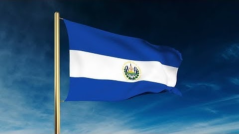 4K El Salvador flag slider style. Waving in the win with cloud background animation Stock video