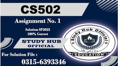 CS502 assignment 1 solution sp2023 cs502