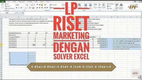Kuliah Online Linear Programming Solver Excel Kasus Riset Marketing PART 2