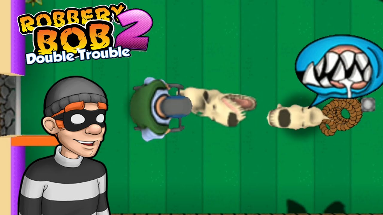 Robbery Bob 2 Game  - OLD GUY Costume Gameplay Using 100 Angry Dog - part 2