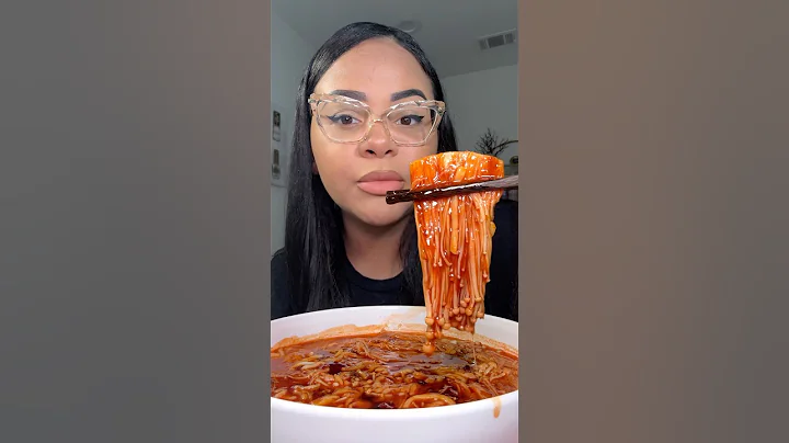 enoki mushrooms mukbang #shorts #viralshorts