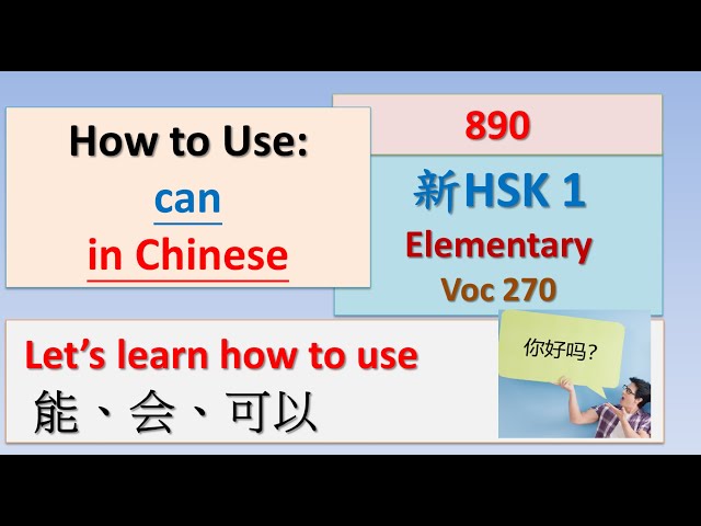 [EP 890] New HSK 1 Voc 270 (Elementary): 能、可以、会|| 新汉语水平3.0初级词汇1 || Join My Daily Live