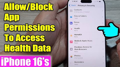 iPhone 16/16 Pro Max: How to Allow/Block App Permissions To Access Health Data