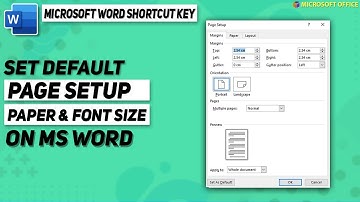 how to set default page setup, paper size and font size on ms word (2003- 2021) | F HOQUE |