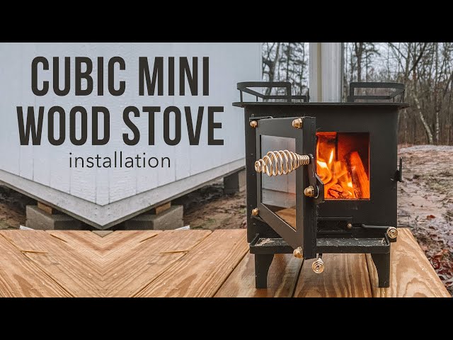 We installed a Cubic Mini Wood Stove in our shed to tiny home conversion! -  YouTube