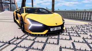 Massive Spike Strip Pileup Car Crashes #106 – BeamNG Drive | CrashBoomPunk screenshot 4