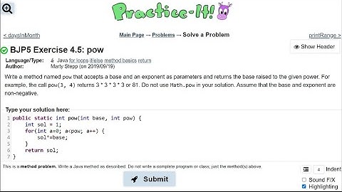 Java Practice It | 4.5 daysInMonth | for loop, int return method, int parameters