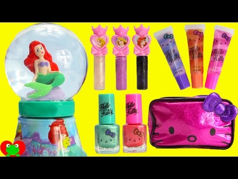 Disney Princess Ariel Bubble Bath Glitter Globe Nail Polish and Lip Balms