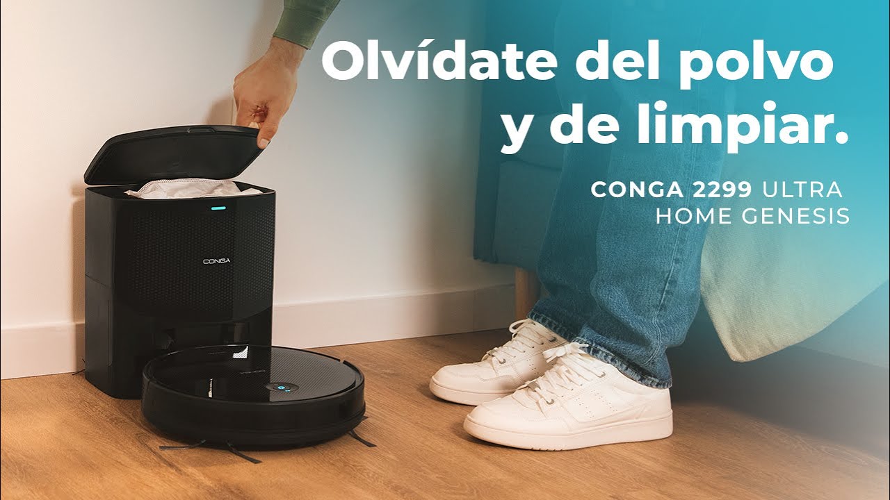  Cecotec Robot Aspirador con Base de Autovaciado Conga 2299  Ultra Home Genesis. Tecnología Giroscópica, 2100 Pa, App, Cepillo  Multifunción, Alexa, Depósito Mixto, Capacidad 3 litros, para Suelo Duro