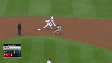 SF@STL: Wong, Peralta turn a double play